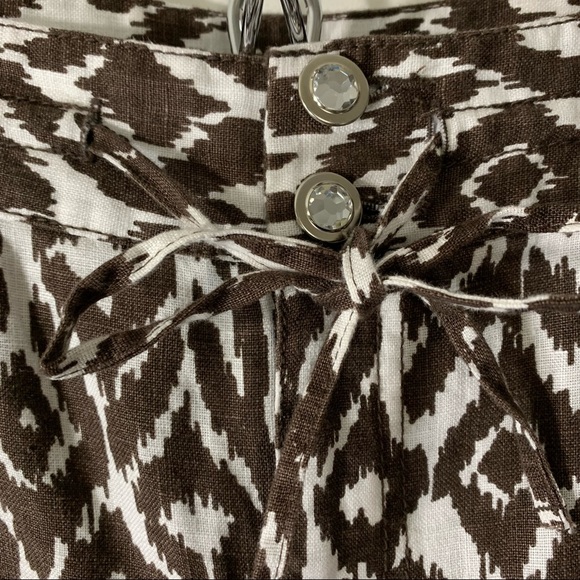 International Concept Brown Print Linen Pants - Picture 4 of 9